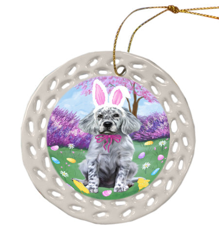 Easter holiday English Setter Dog Doily Ornament DPOR58975