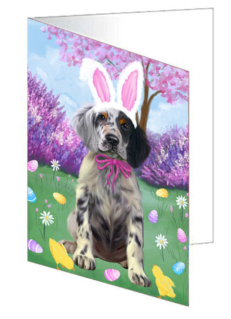 Easter holiday English Setter Dog Handmade Artwork Assorted Pets Greeting Cards and Note Cards with Envelopes for All Occasions and Holiday Seasons