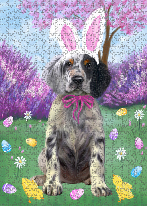 Easter holiday English Setter Dog Portrait Jigsaw Puzzle for Adults Animal Interlocking Puzzle Game Unique Gift for Dog Lover's with Metal Tin Box PZL801