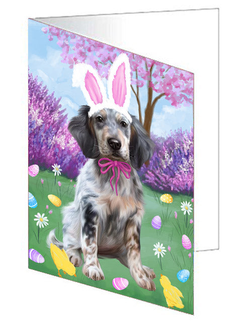 Easter holiday English Setter Dog Handmade Artwork Assorted Pets Greeting Cards and Note Cards with Envelopes for All Occasions and Holiday Seasons