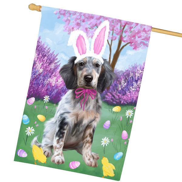 Easter holiday English Setter Dog House Flag Outdoor Decorative Double Sided Pet Portrait Weather Resistant Premium Quality Animal Printed Home Decorative Flags 100% Polyester FLG69479