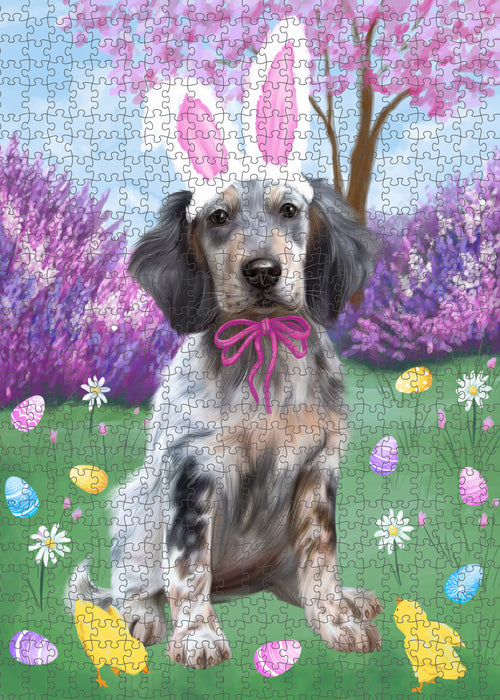Easter holiday English Setter Dog Portrait Jigsaw Puzzle for Adults Animal Interlocking Puzzle Game Unique Gift for Dog Lover's with Metal Tin Box PZL802