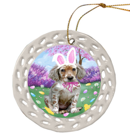 Easter holiday English Setter Dog Doily Ornament DPOR58978