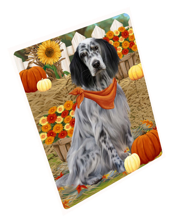 Fall Pumpkin Autumn Greeting English Setter Dog Cutting Board - For Kitchen - Scratch & Stain Resistant - Designed To Stay In Place - Easy To Clean By Hand - Perfect for Chopping Meats, Vegetables, CA83440