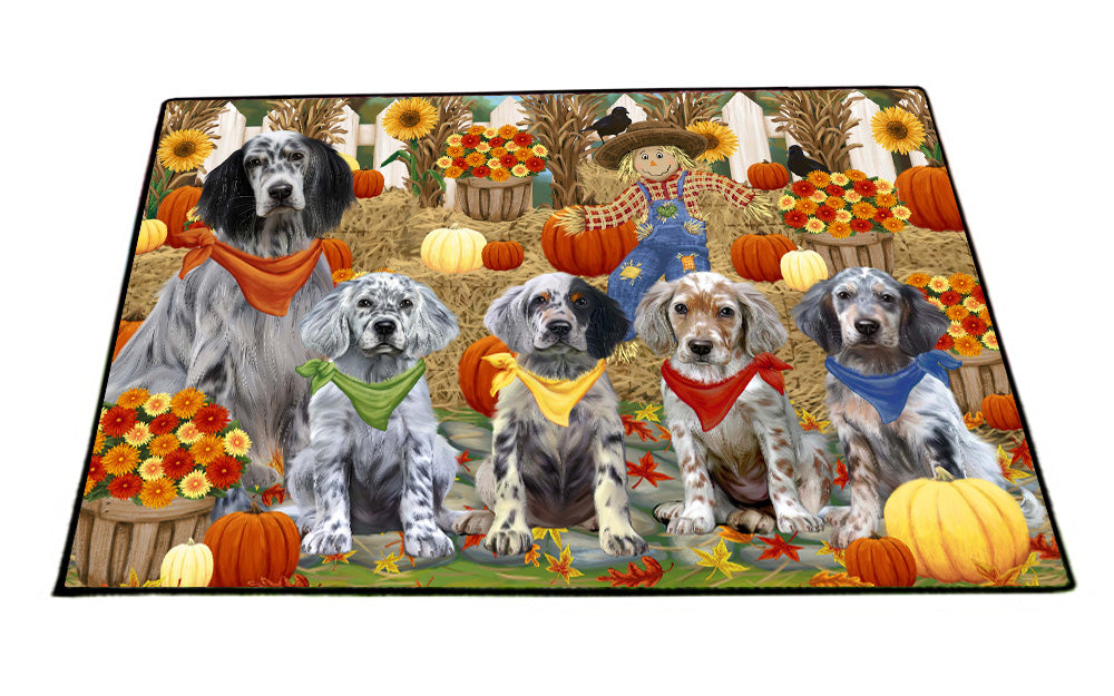 Fall Festive Gathering English Setter Dogs Floormat FLMS55909
