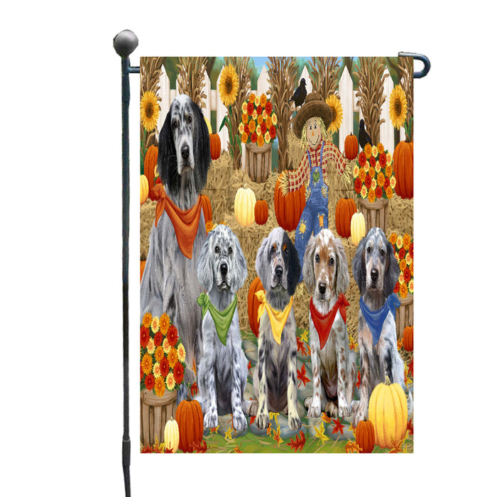Fall Festive Gathering English Setter Dogs Garden Flags Outdoor Decor for Homes and Gardens Double Sided Garden Yard Spring Decorative Vertical Home Flags Garden Porch Lawn Flag for Decorations