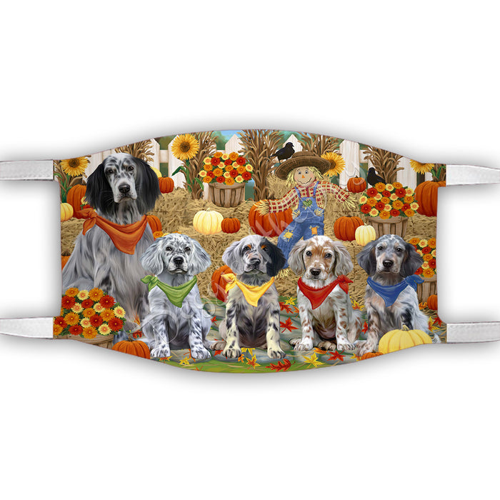 Fall Festive Harvest Time Gathering  English Setter Dogs Face Mask FM48535