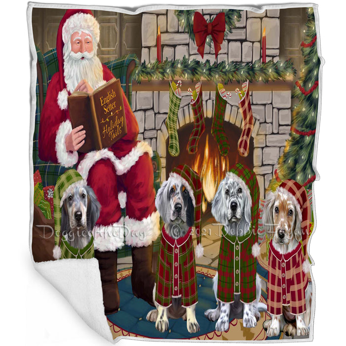 Christmas Cozy Holiday Tails English Setter Dogs Blanket BLNKT142846