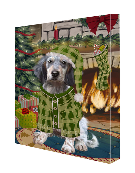 The Christmas Stocking was Hung English Setter Dog Canvas Wall Art - Premium Quality Ready to Hang Room Decor Wall Art Canvas - Unique Animal Printed Digital Painting for Decoration CVS620