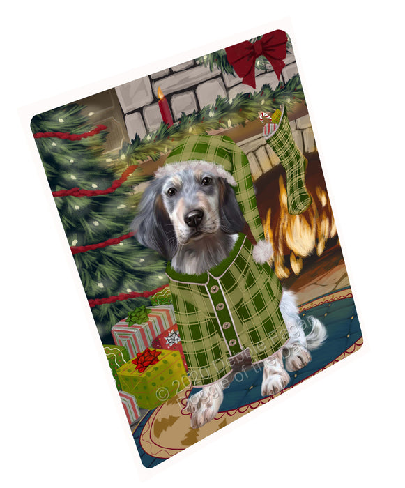 The Christmas Stocking was Hung English Setter Dog Cutting Board - For Kitchen - Scratch & Stain Resistant - Designed To Stay In Place - Easy To Clean By Hand - Perfect for Chopping Meats, Vegetables, CA83860