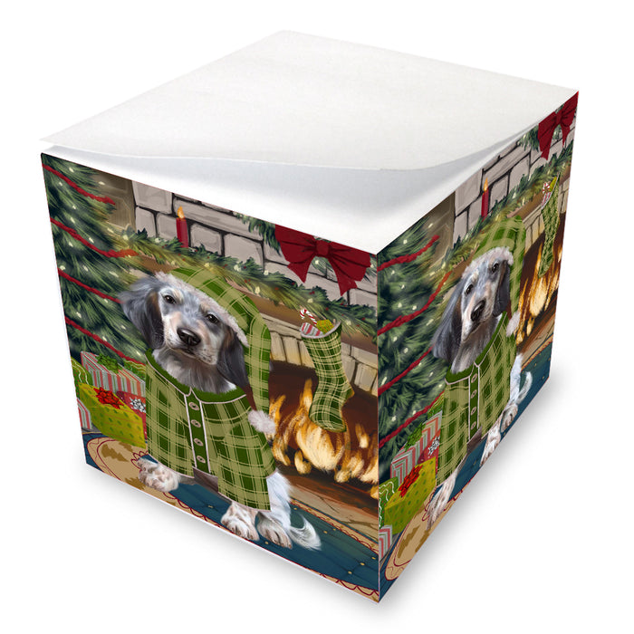The Christmas Stocking was Hung English Setter Dog Note Cube NOC-DOTD-A57795