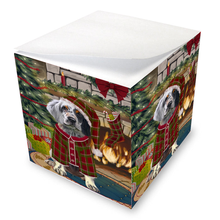 The Christmas Stocking was Hung English Setter Dog Note Cube NOC-DOTD-A57797