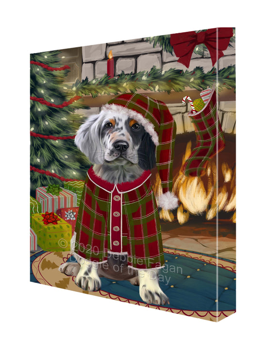 The Christmas Stocking was Hung English Setter Dog Canvas Wall Art - Premium Quality Ready to Hang Room Decor Wall Art Canvas - Unique Animal Printed Digital Painting for Decoration CVS622