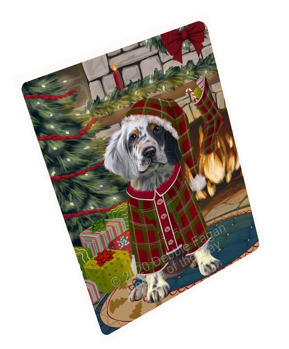 The Christmas Stocking was Hung English Setter Dog Cutting Board - For Kitchen - Scratch & Stain Resistant - Designed To Stay In Place - Easy To Clean By Hand - Perfect for Chopping Meats, Vegetables, CA83864