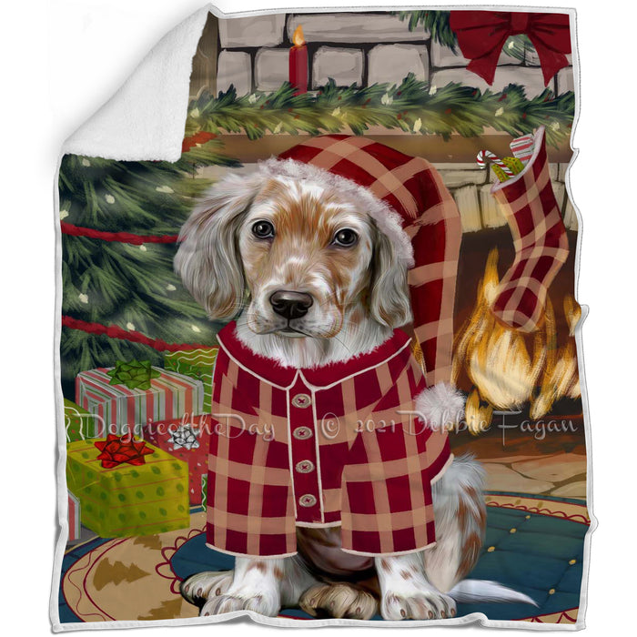 The Stocking was Hung English Setter Dog Blanket BLNKT142282