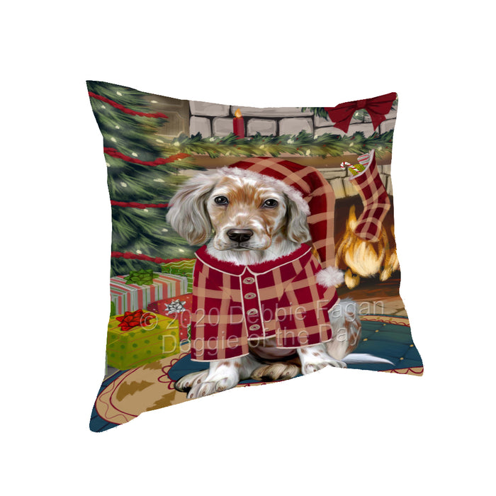 The Christmas Stocking was Hung English Setter Dog Pillow with Top Quality High-Resolution Images - Ultra Soft Pet Pillows for Sleeping - Reversible & Comfort - Ideal Gift for Dog Lover - Cushion for Sofa Couch Bed - 100% Polyester, PILA93694