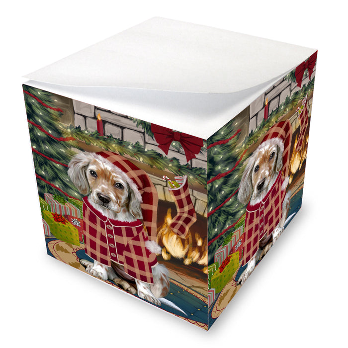 The Christmas Stocking was Hung English Setter Dog Note Cube NOC-DOTD-A57798