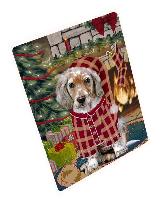 The Christmas Stocking was Hung English Setter Dog Cutting Board - For Kitchen - Scratch & Stain Resistant - Designed To Stay In Place - Easy To Clean By Hand - Perfect for Chopping Meats, Vegetables, CA83866