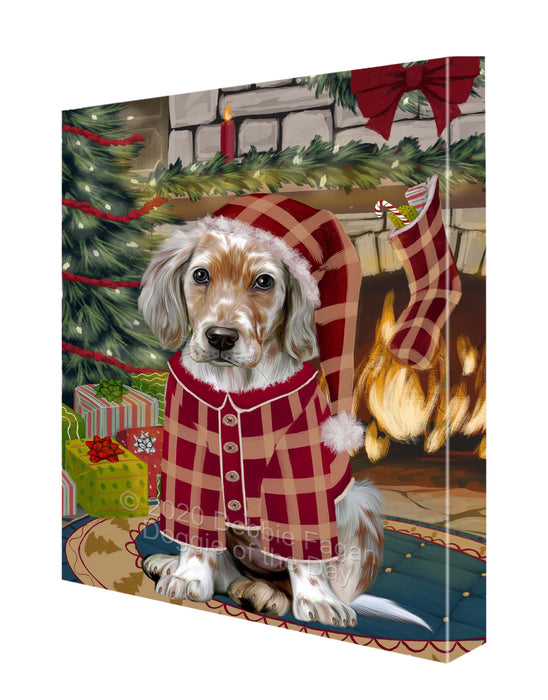 The Christmas Stocking was Hung English Setter Dog Canvas Wall Art - Premium Quality Ready to Hang Room Decor Wall Art Canvas - Unique Animal Printed Digital Painting for Decoration CVS623