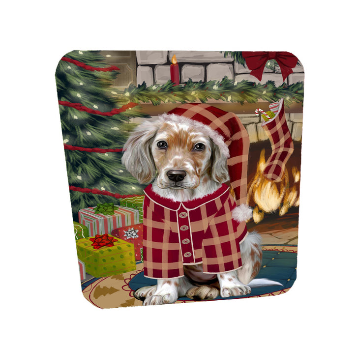 The Christmas Stocking was Hung English Setter Dog Coasters Set of 4 CSTA58609