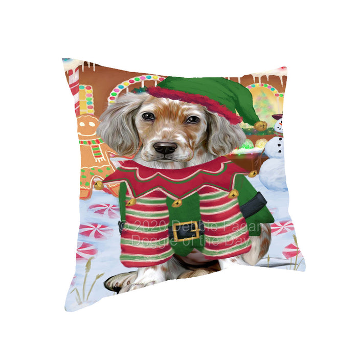 Christmas Gingerbread Elf English Setter Dog Pillow with Top Quality High-Resolution Images - Ultra Soft Pet Pillows for Sleeping - Reversible & Comfort - Ideal Gift for Dog Lover - Cushion for Sofa Couch Bed - 100% Polyester