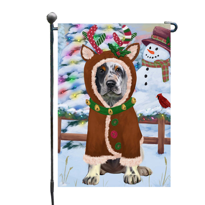 Christmas Gingerbread Reindeer English Setter Dog Garden Flags Outdoor Decor for Homes and Gardens Double Sided Garden Yard Spring Decorative Vertical Home Flags Garden Porch Lawn Flag for Decorations