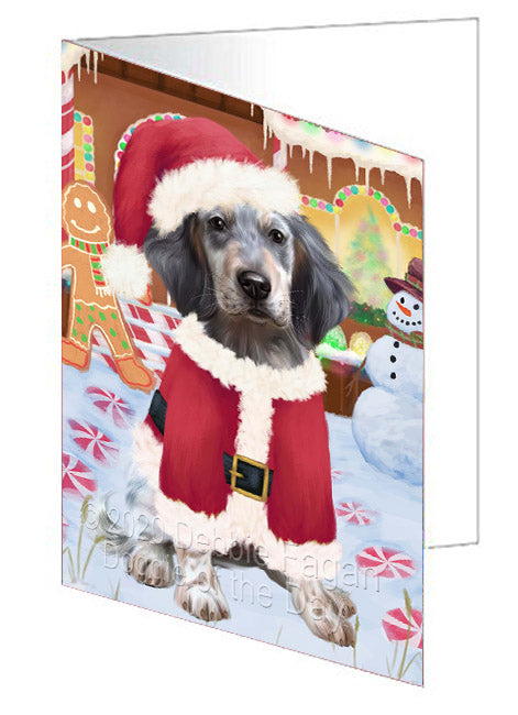 Christmas Gingerbread Candyfest English Setter Dog Handmade Artwork Assorted Pets Greeting Cards and Note Cards with Envelopes for All Occasions and Holiday Seasons