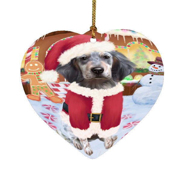 Christmas Gingerbread Candyfest English Setter Dog Heart Christmas Ornament HPORA59092