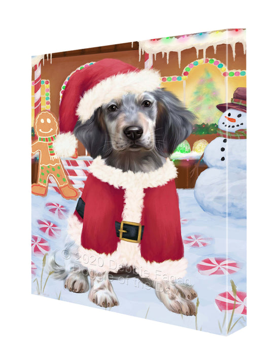 Christmas Gingerbread Candyfest English Setter Dog Canvas Wall Art - Premium Quality Ready to Hang Room Decor Wall Art Canvas - Unique Animal Printed Digital Painting for Decoration