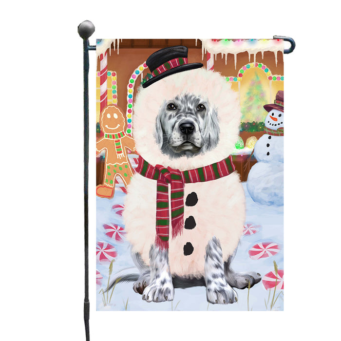 Christmas Gingerbread Snowman English Setter Dog Garden Flags Outdoor Decor for Homes and Gardens Double Sided Garden Yard Spring Decorative Vertical Home Flags Garden Porch Lawn Flag for Decorations