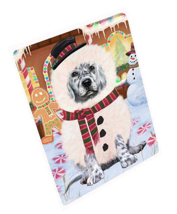 Christmas Gingerbread Snowman English Setter Dog Cutting Board - For Kitchen - Scratch & Stain Resistant - Designed To Stay In Place - Easy To Clean By Hand - Perfect for Chopping Meats, Vegetables