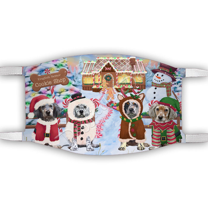Holiday Gingerbread Cookie English Setter Dogs Shop Face Mask FM48894