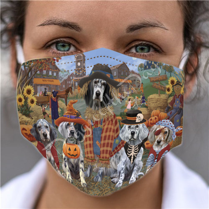 Halloween 'Round Town English Setter Dogs Face Mask FM49953