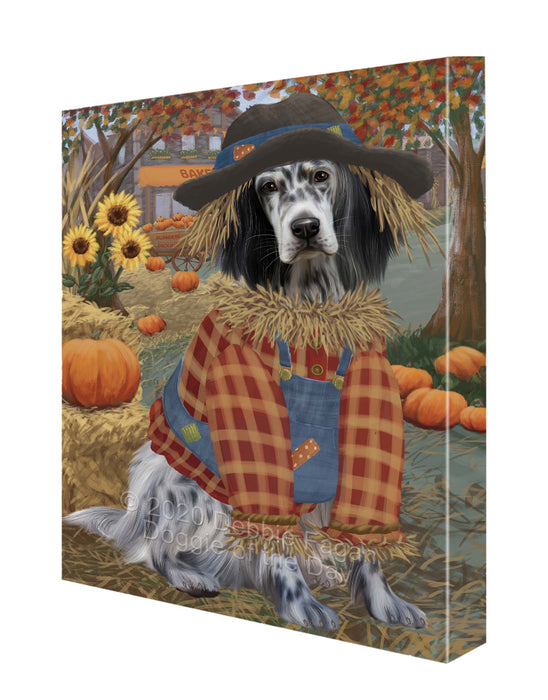 Halloween 'Round Town English Setter Dog Canvas Wall Art - Premium Quality Ready to Hang Room Decor Wall Art Canvas - Unique Animal Printed Digital Painting for Decoration CVS190