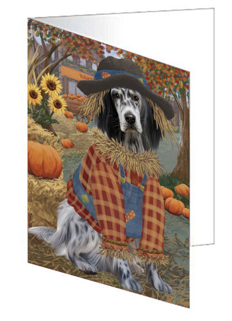 Halloween 'Round Town English Setter Dog Handmade Artwork Assorted Pets Greeting Cards and Note Cards with Envelopes for All Occasions and Holiday Seasons