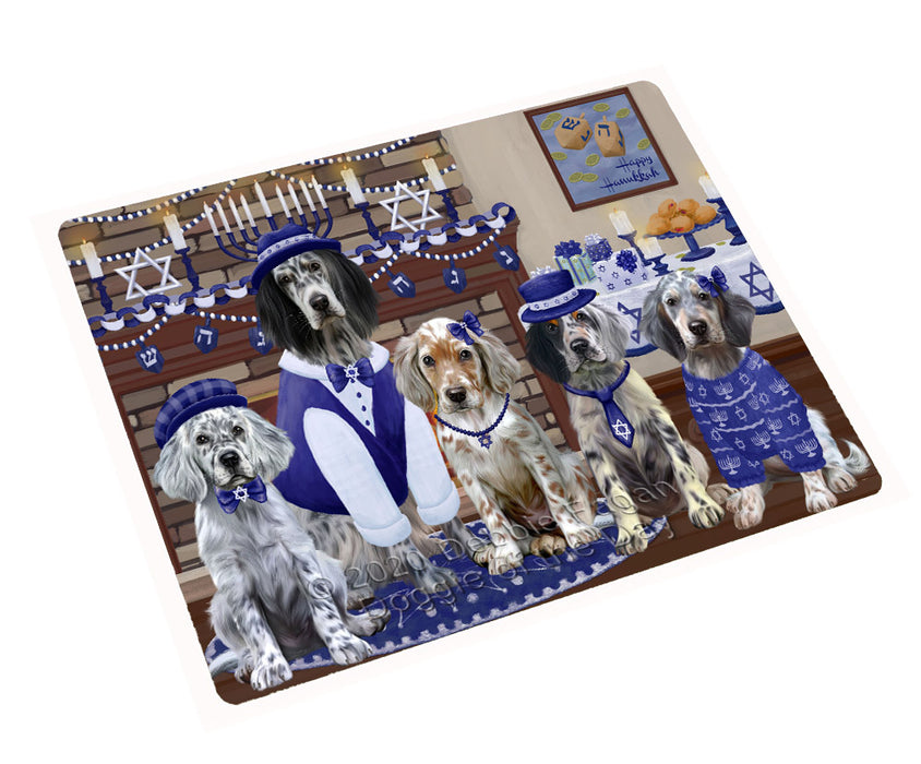 Happy Hanukkah Family English Setter Dogs Refrigerator/Dishwasher Magnet - Kitchen Decor Magnet - Pets Portrait Unique Magnet - Ultra-Sticky Premium Quality Magnet