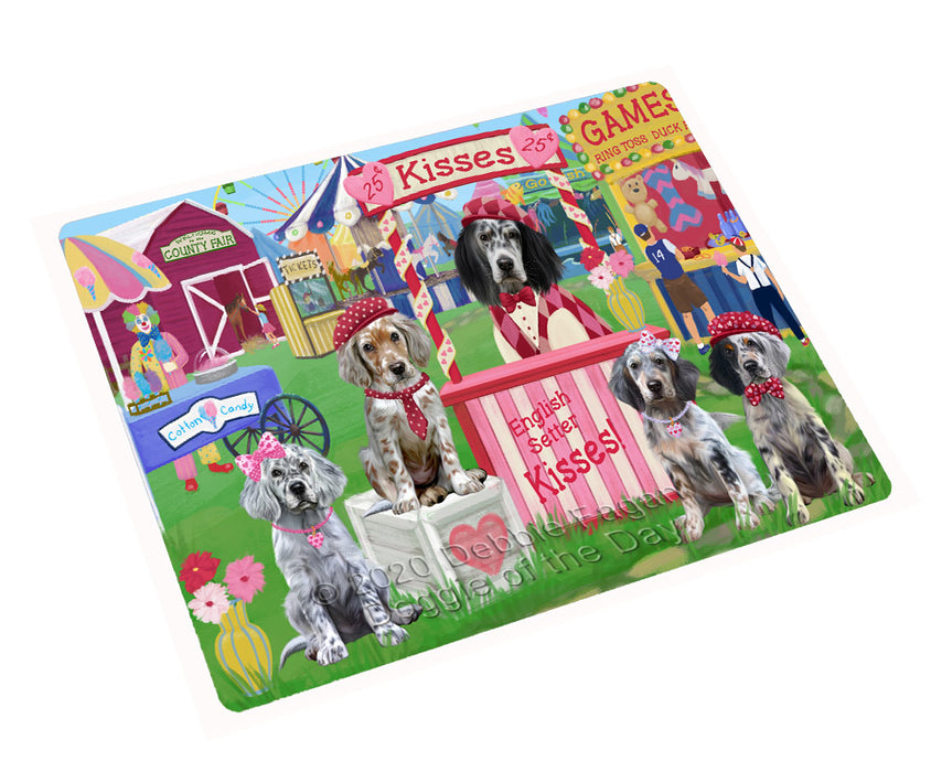 Carnival Kissing Booth English Setter Dogs Cutting Board - For Kitchen - Scratch & Stain Resistant - Designed To Stay In Place - Easy To Clean By Hand - Perfect for Chopping Meats, Vegetables