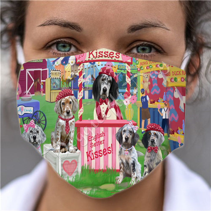 Carnival Kissing Booth English Setter Dogs Face Mask FM48044