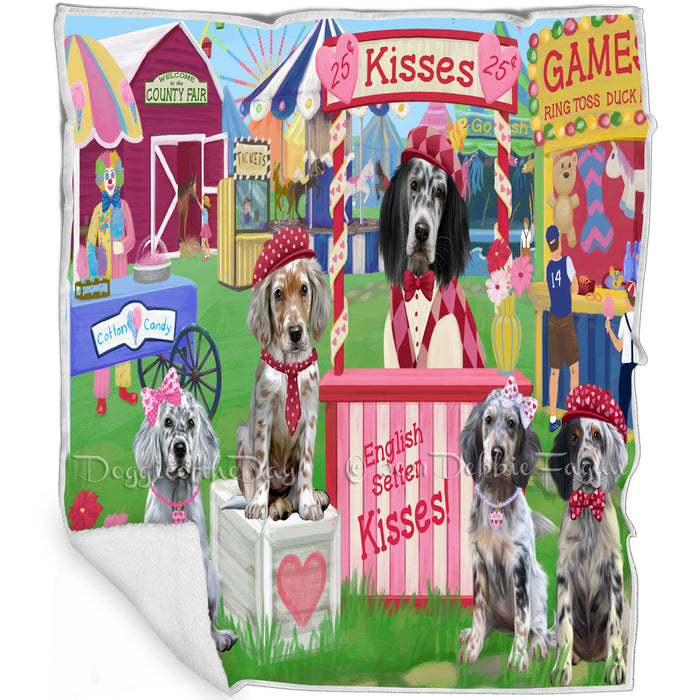 Carnival Kissing Booth English Setter Dogs Blanket BLNKT142592