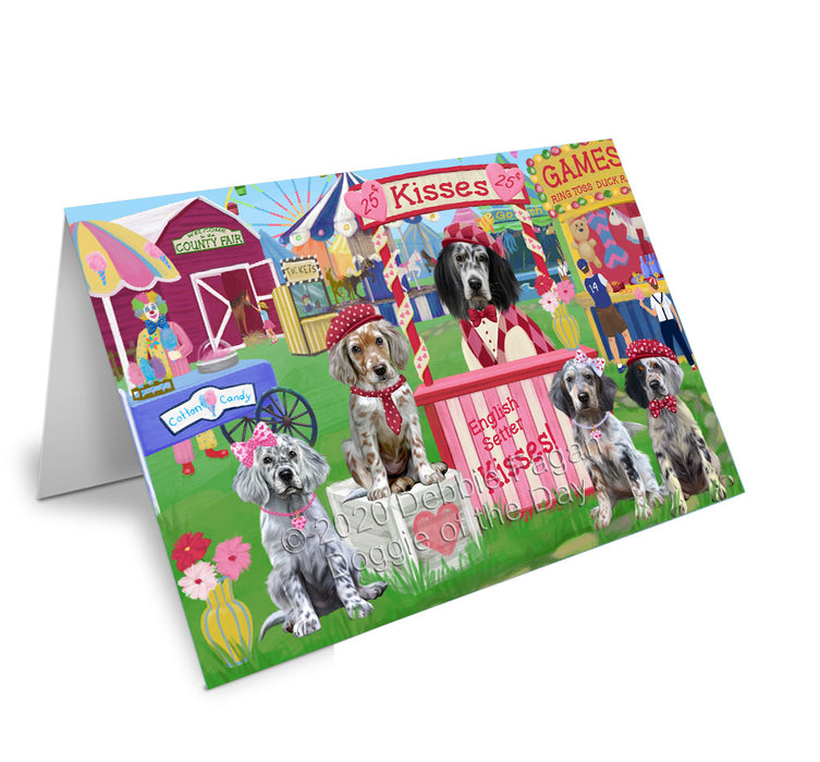 Carnival Kissing Booth English Setter Dogs Handmade Artwork Assorted Pets Greeting Cards and Note Cards with Envelopes for All Occasions and Holiday Seasons