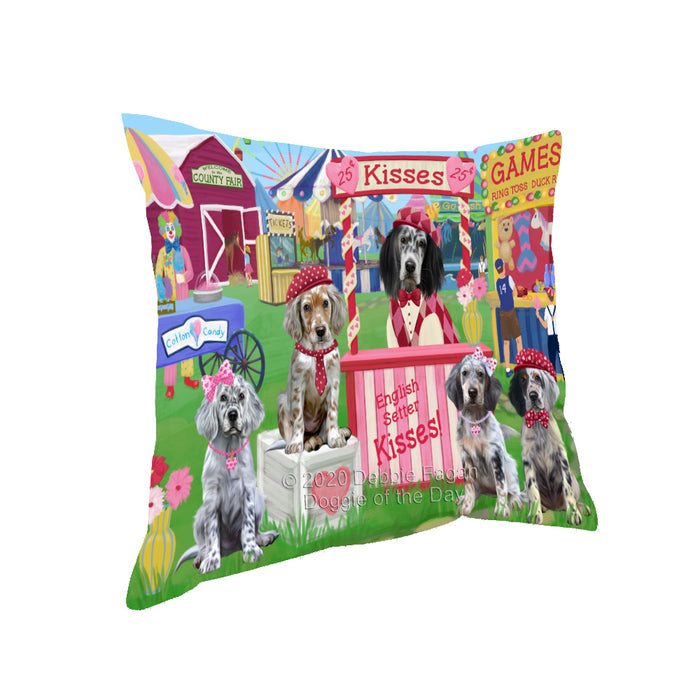 Carnival Kissing Booth English Setter Dogs Pillow with Top Quality High-Resolution Images - Ultra Soft Pet Pillows for Sleeping - Reversible & Comfort - Ideal Gift for Dog Lover - Cushion for Sofa Couch Bed - 100% Polyester