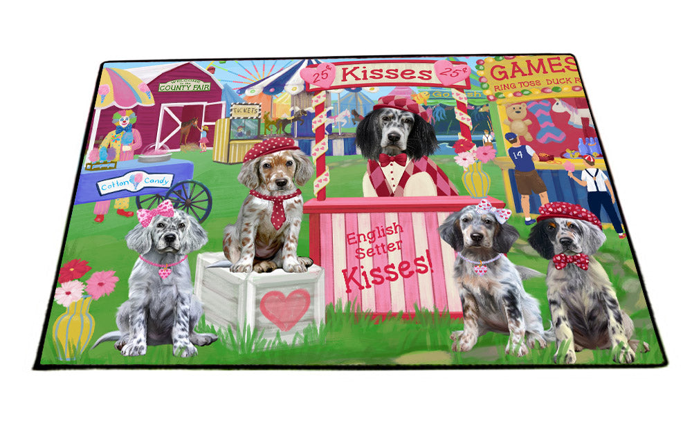 Carnival Kissing Booth English Setter Dogs Floormat FLMS55597