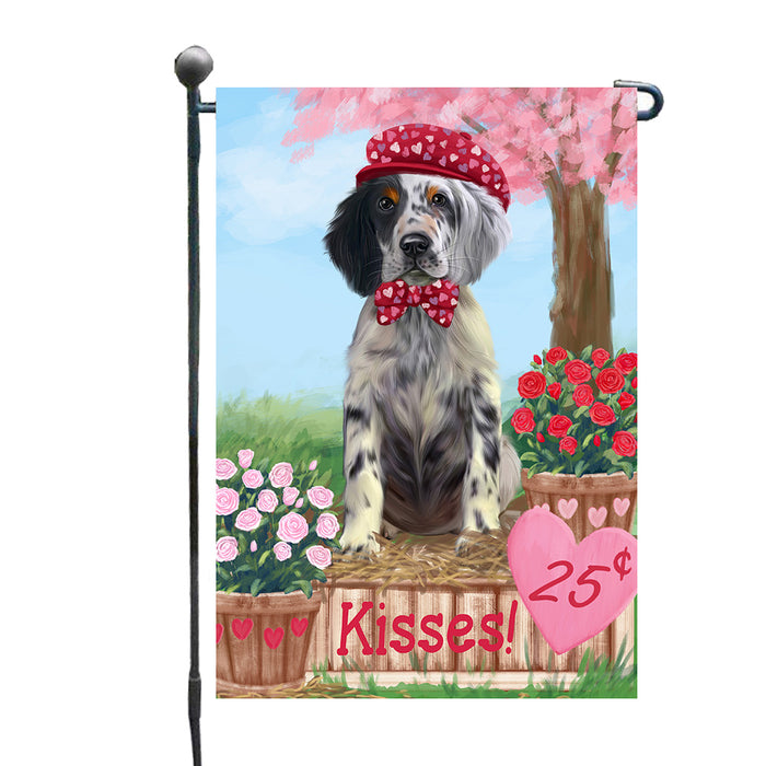 Rosie 25 Cent Kisses English Setter Dog Garden Flags Outdoor Decor for Homes and Gardens Double Sided Garden Yard Spring Decorative Vertical Home Flags Garden Porch Lawn Flag for Decorations GFLG67963