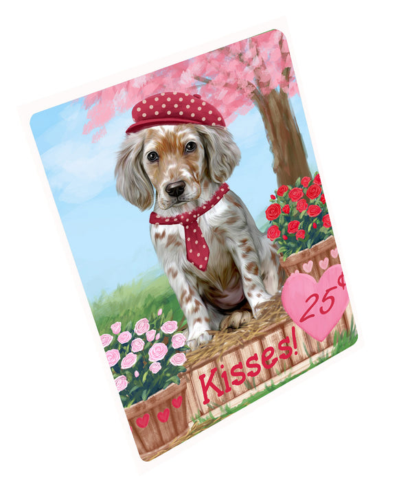 Rosie 25 Cent Kisses English Setter Dog Cutting Board - For Kitchen - Scratch & Stain Resistant - Designed To Stay In Place - Easy To Clean By Hand - Perfect for Chopping Meats, Vegetables, CA82892
