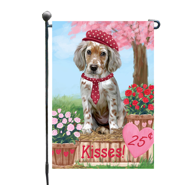 Rosie 25 Cent Kisses English Setter Dog Garden Flags Outdoor Decor for Homes and Gardens Double Sided Garden Yard Spring Decorative Vertical Home Flags Garden Porch Lawn Flag for Decorations GFLG67961