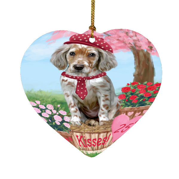 Rosie 25 Cent Kisses English Setter Dog Heart Christmas Ornament HPORA59027