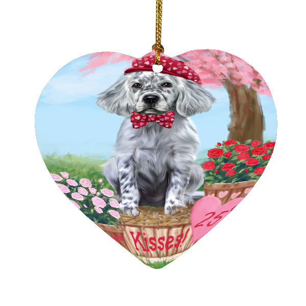 Rosie 25 Cent Kisses English Setter Dog Heart Christmas Ornament HPORA59028