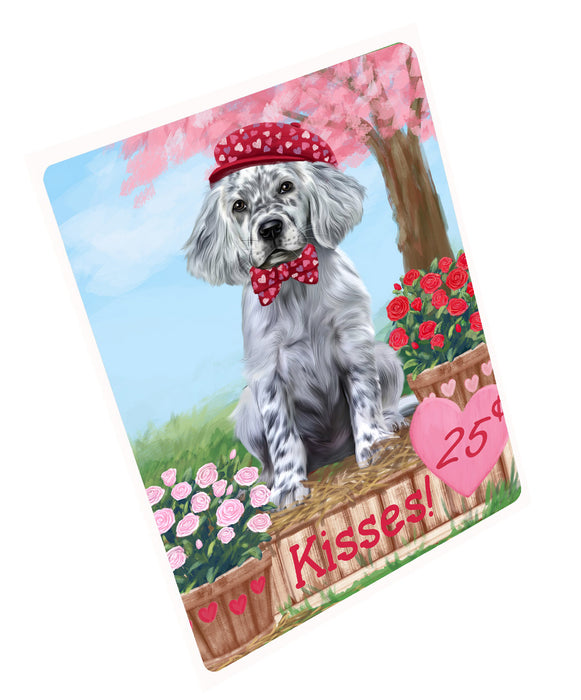 Rosie 25 Cent Kisses English Setter Dog Cutting Board - For Kitchen - Scratch & Stain Resistant - Designed To Stay In Place - Easy To Clean By Hand - Perfect for Chopping Meats, Vegetables, CA82894