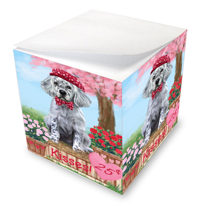 Rosie 25 Cent Kisses English Setter Dog Note Cube NOC-DOTD-A57308