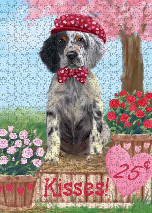 Rosie 25 Cent Kisses English Setter Dog Portrait Jigsaw Puzzle for Adults Animal Interlocking Puzzle Game Unique Gift for Dog Lover's with Metal Tin Box PZL585